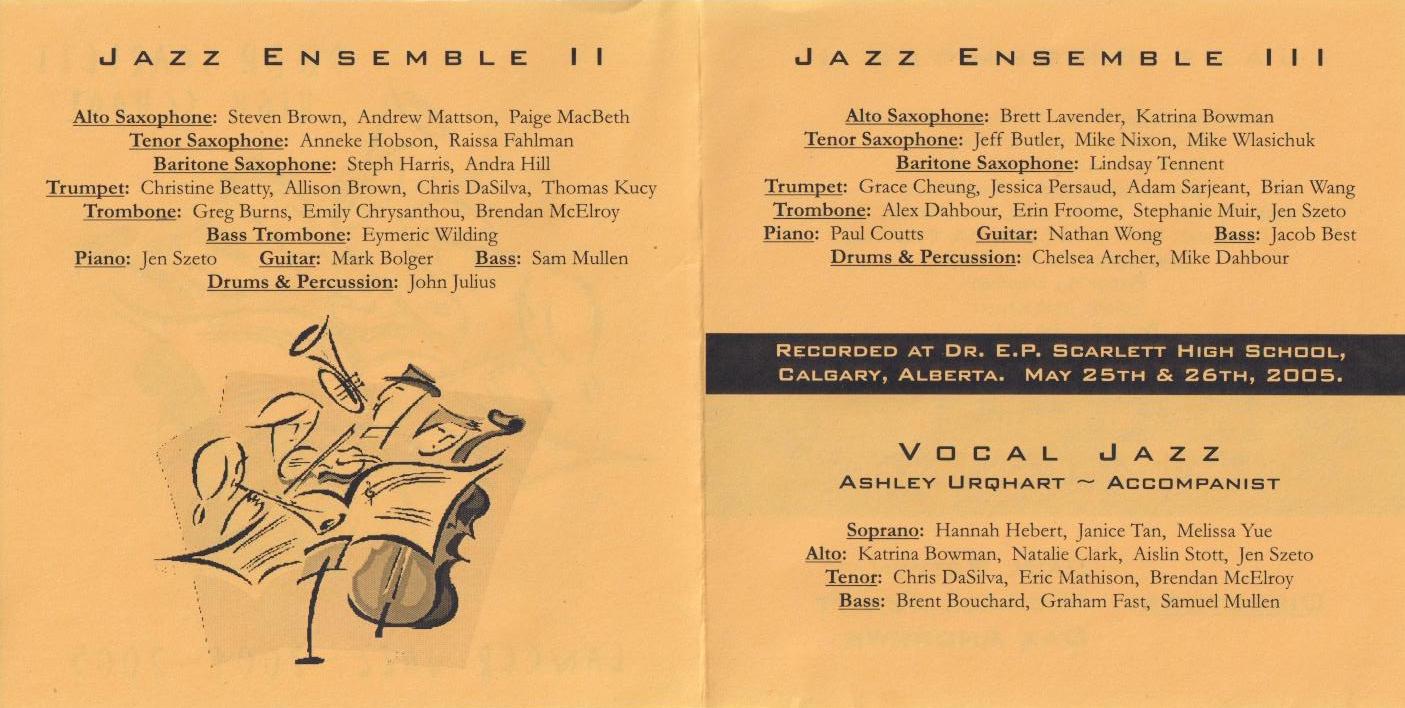 Dr. E.P Scarlett High School - Lancer Jazz 2004-2005 (2005) - Calgary  Cassette Preservation Society